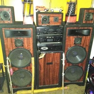 Brown and black stereo